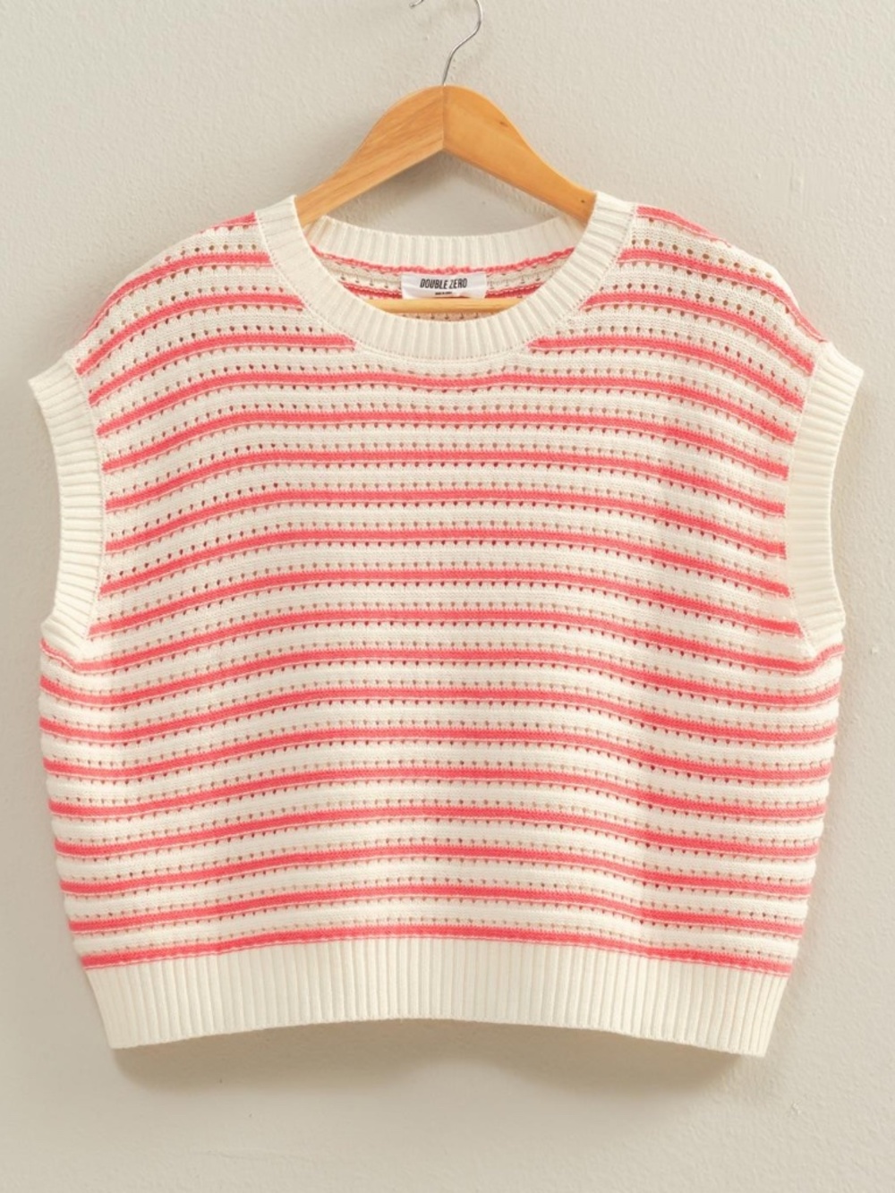 326 - Striped Knit Top in Taffy Pink